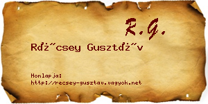 Récsey Gusztáv névjegykártya