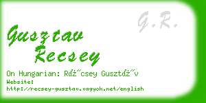 gusztav recsey business card